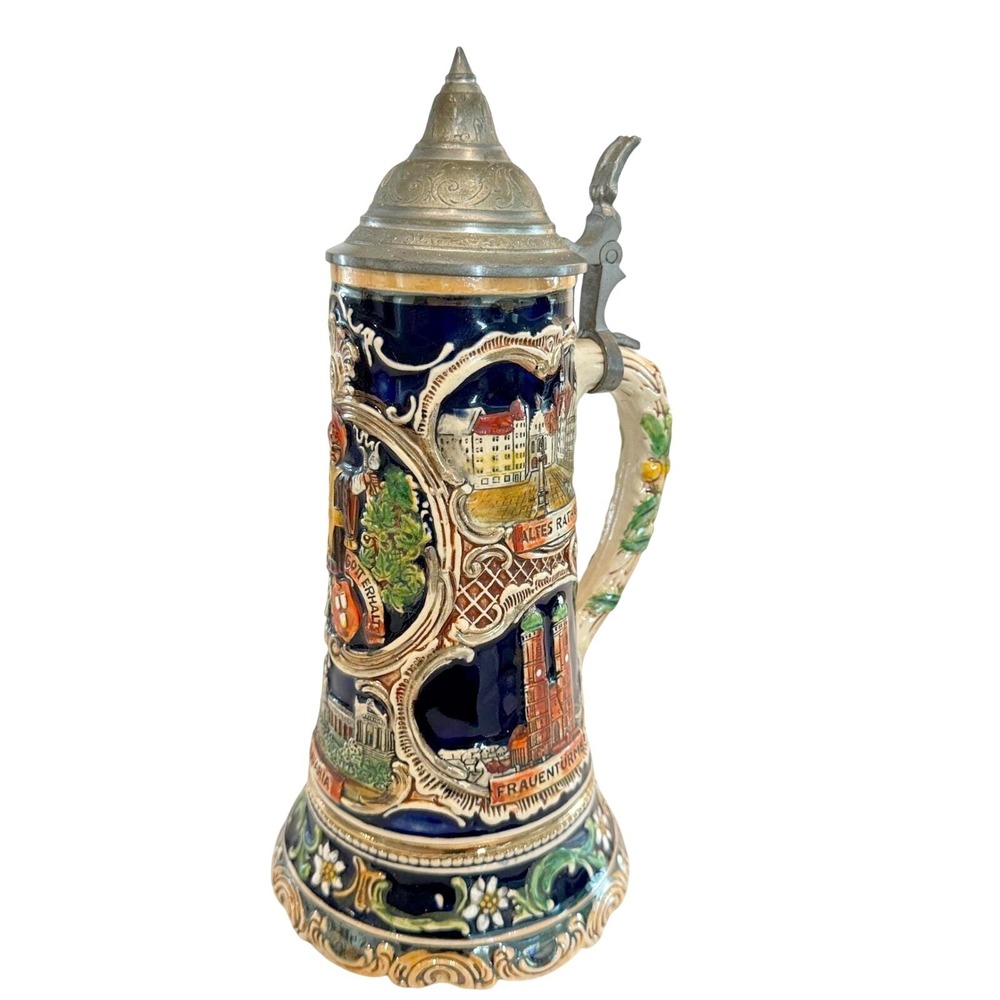 Bavaria Munich Thorens Musical Beer Stein Ceramic Vintage Swiss Made Works
